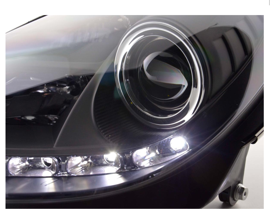 FK Pair LED DRL Projector Headlights Mercedes SLK 171 04-11 black - LJ Automotive