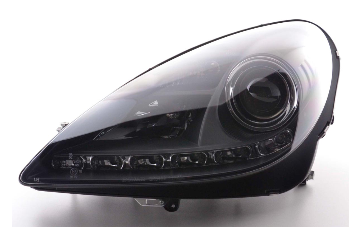 FK Pair LED DRL Projector Headlights Mercedes SLK 171 04-11 black - LJ Automotive