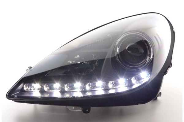 FK Pair LED DRL Projector Headlights Mercedes SLK 171 04-11 black - LJ Automotive