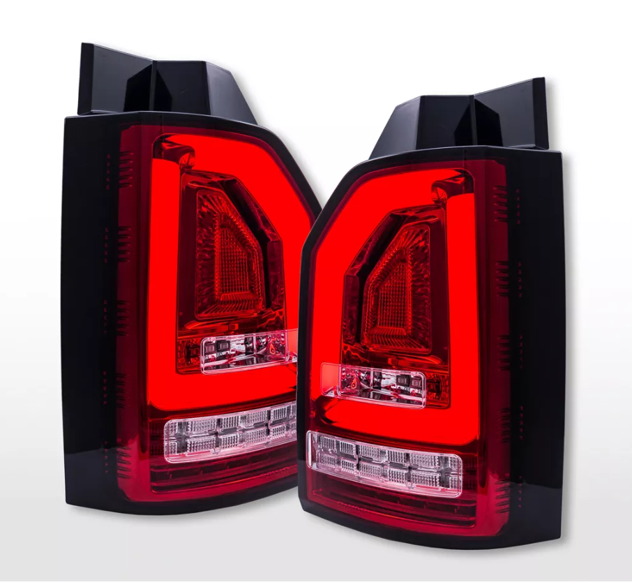 FK Pair LED Lightbar Rear Lights VW Transporter T6 2016+ Dark Red Edition LHD - LJ Automotive