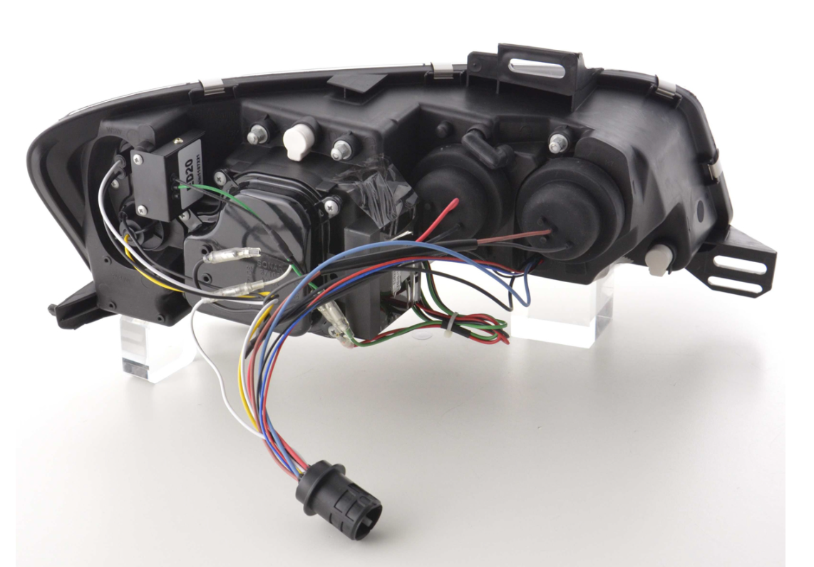 FK LED DRL Devil Angel Eyes Project Headlights Fiat Stilo 01-06 chrome