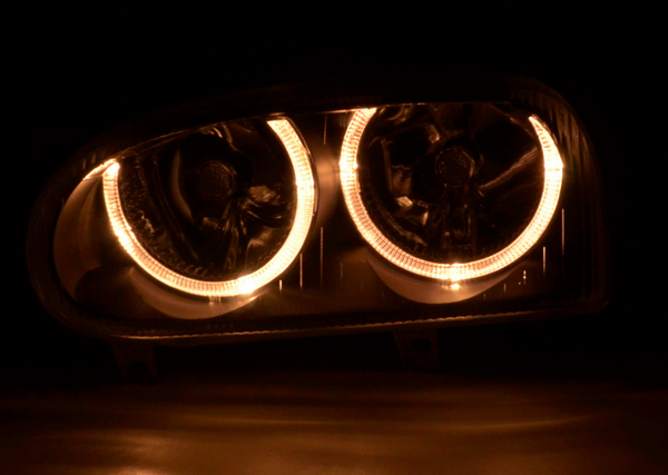 FK Set LED DRL Projector Angel Eye Headlights VW Golf 3 MK3 1HXO 1 EXO 91-97 LHD