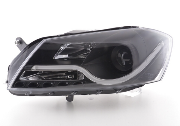 FK Set LED DRL Halo Lightbar Scheinwerfer VW Passat B7 3C 2010+ SCHWARZ 