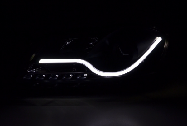 FK Set LED DRL Halo Lightbar Scheinwerfer VW Passat B7 3C 2010+ SCHWARZ 
