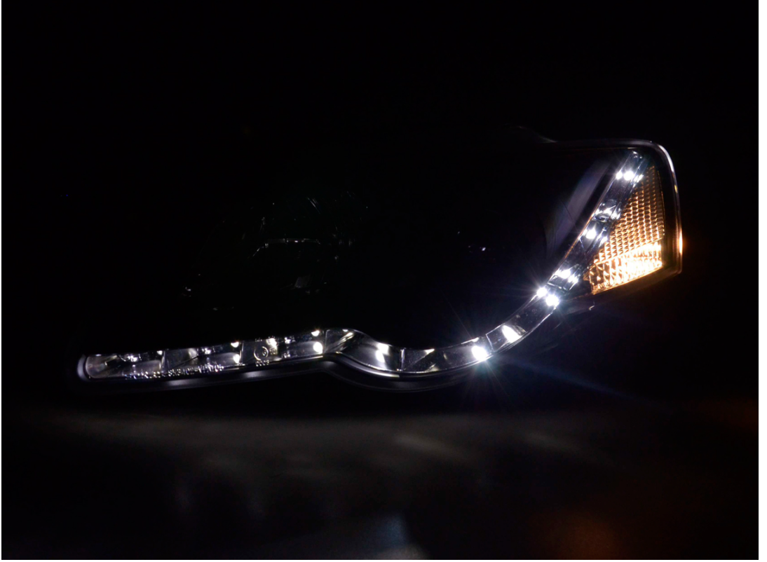 FK Set LED DRL Halo Eye Headlights VW Passat B6 3C 05+ BLACK LHD