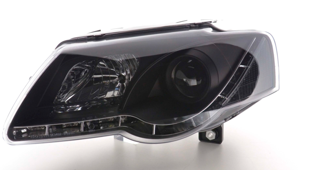 FK Set LED DRL Halo Eye Headlights VW Passat B6 3C 05+ BLACK LHD
