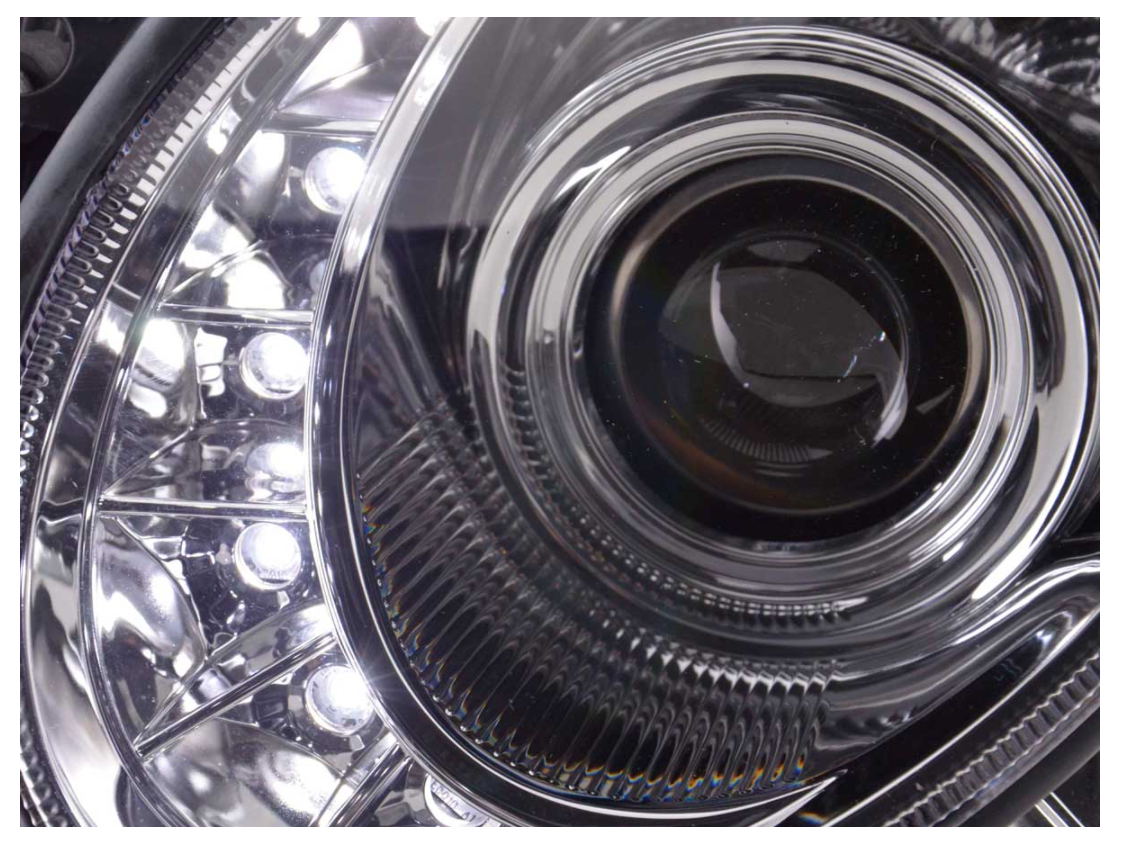 FK Set LED DRL HEADLIGHTS Mercedes E-Class 211 02-06 Chrome AMG LHD