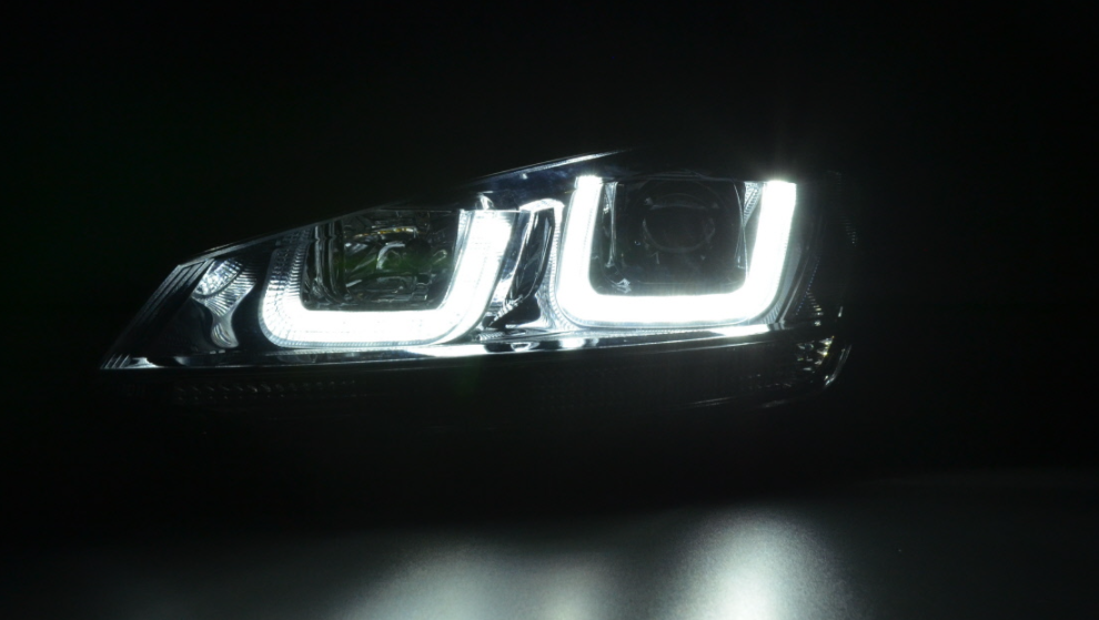 FK Set VW Golf 7 MK7 LED Devil Eye Project Headlights DRL GTI 12+ Black LHD