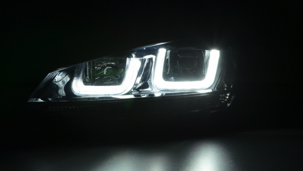 FK Set VW Golf 7 MK7 LED Devil Eye Project Scheinwerfer DRL GTI 12+ Schwarz LHD