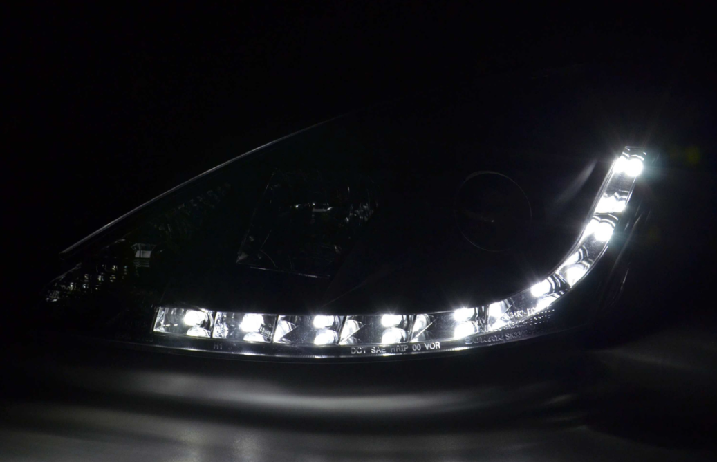 FK LED DRL Halo Projector headlights Ford Focus 1 MK1 C170 98-01 black LHD