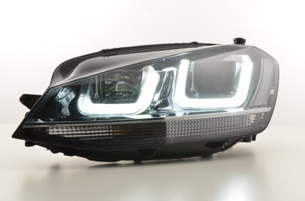 FK Set VW Golf 7 MK7 LED Devil Eye Project Scheinwerfer DRL GTI 12+ Schwarz LHD