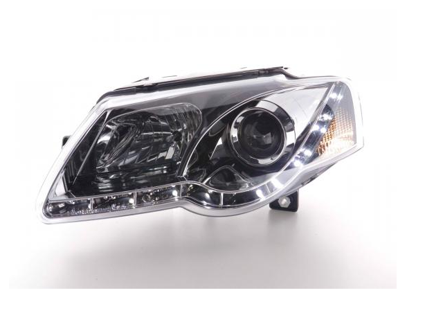 FK Set LED DRL Halo Eye Scheinwerfer VW Passat B6 3C 05+ Chrom 