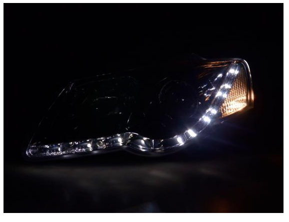 FK Set LED DRL Halo Eye Scheinwerfer VW Passat B6 3C 05+ Chrom 