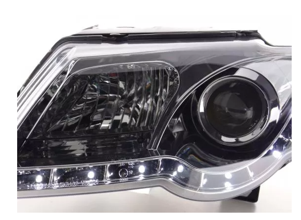 FK Set LED DRL Halo Eye Scheinwerfer VW Passat B6 3C 05+ Chrom 