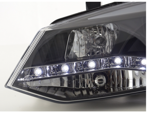 FK Paar LED DRL Projektorscheinwerfer VW Polo 6R 2010+ schwarz RHD Plug &amp; Play
