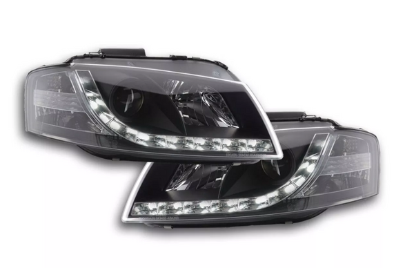 FK Set LED DRL Headlights Halo Projector Audi A3 type 8P 8PA 03-08 BLACK S3
