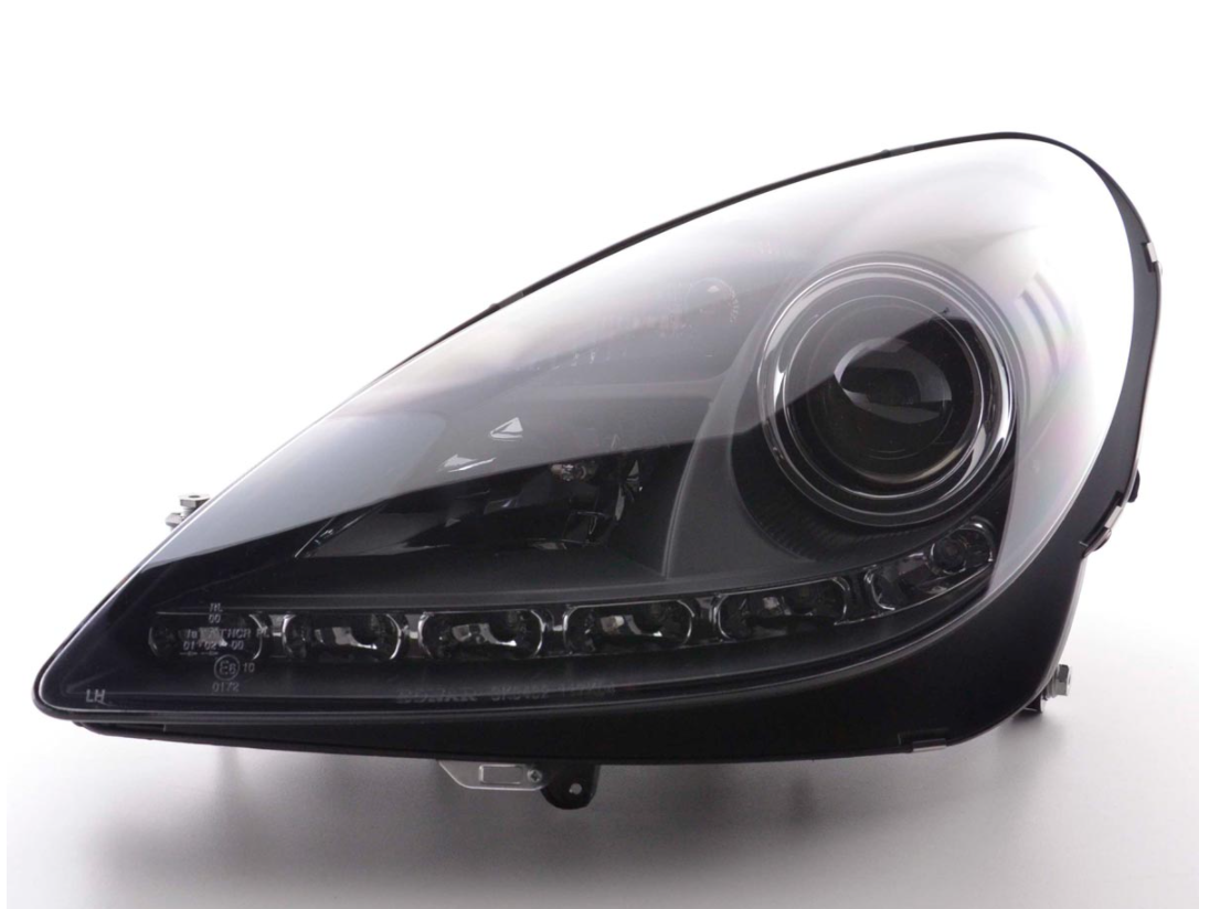 FK Set LED DRL Scheinwerfer Halo Mercedes SLK R171 04-11 SCHWARZ LHD AMG