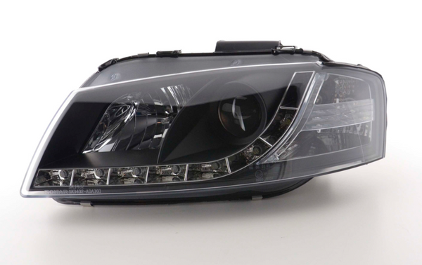 FK Set LED DRL Headlights Halo Projector Audi A3 type 8P 8PA 03-08 BLACK S3