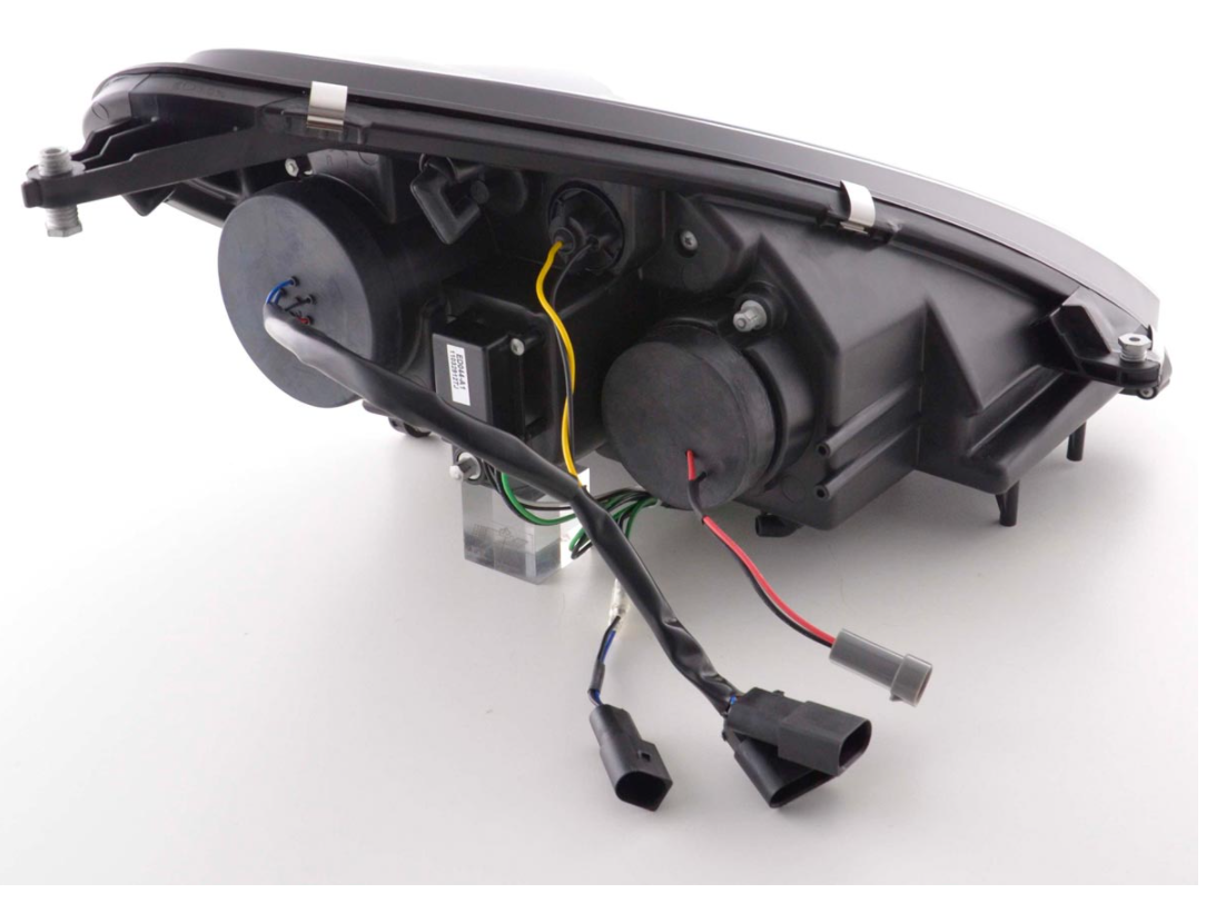 FK Set LED DRL Scheinwerfer Halo Mercedes SLK R171 04-11 SCHWARZ LHD AMG