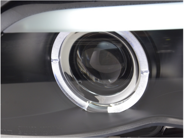 FK Paar LED DRL Projektor Halo Angel Eye Scheinwerfer BMW X5 E53 03-06 SCHWARZ LHD