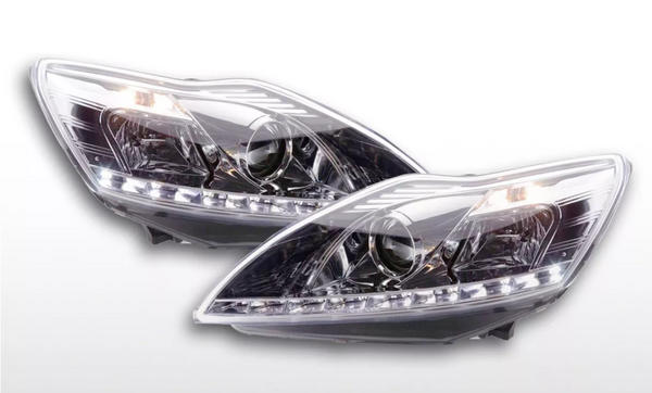 FK LED DRL Halo Projektorscheinwerfer Ford Focus 3 MK3 C346 3/5dr 08+ Chrom ST