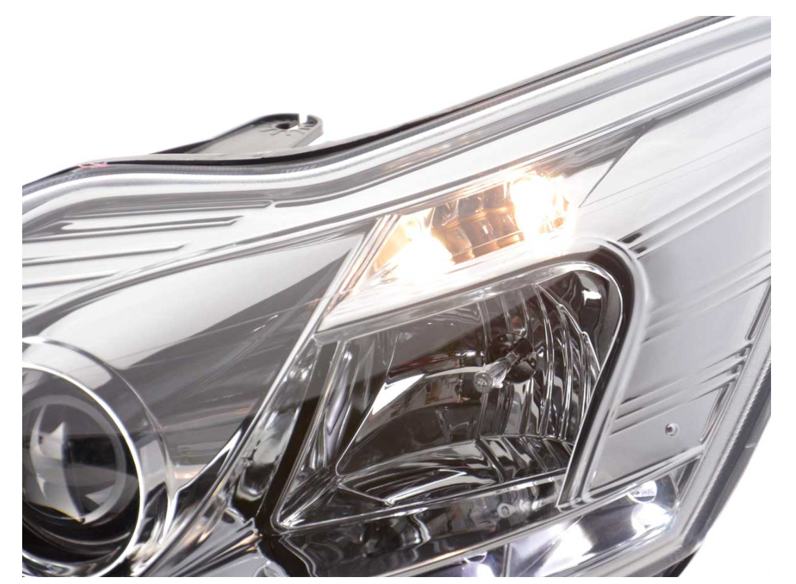 FK LED DRL Halo Projektorscheinwerfer Ford Focus 3 MK3 C346 3/5dr 08+ Chrom ST