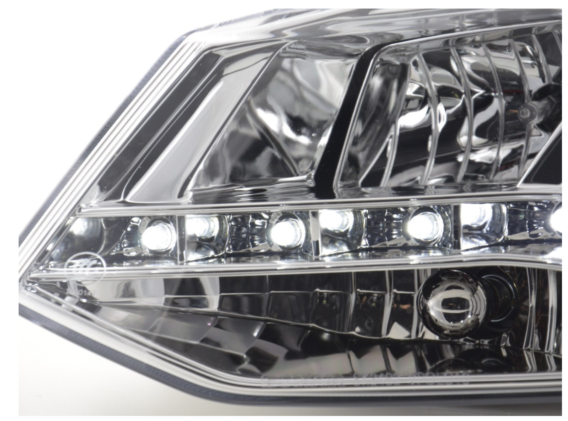FK Paar LED DRL Projektorscheinwerfer VW Polo 6R 2009+ Chrom RHD Plug &amp; Play