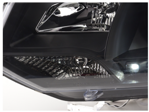 FK LED DRL Projector Halo headlights VW Van Camper Transporter T5 09+ BLACK LHD