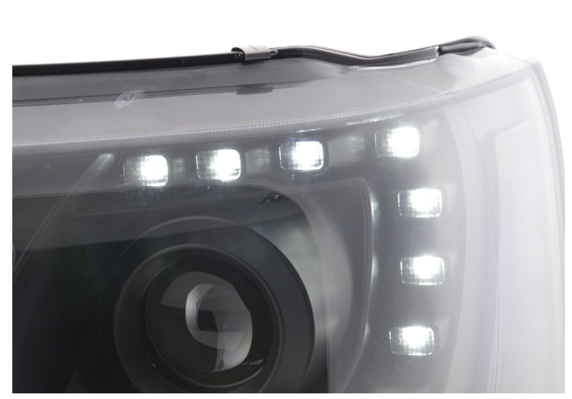 FK LED DRL Projector Halo headlights VW Van Camper Transporter T5 09+ BLACK LHD