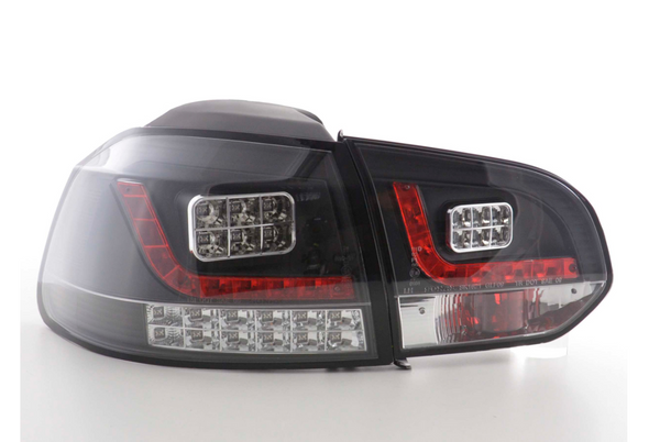 FK Set VW GOLF MK6 6 08-12 1K LED REAR LIGHTS Lightbar RED & BLACK SMOKE LHD