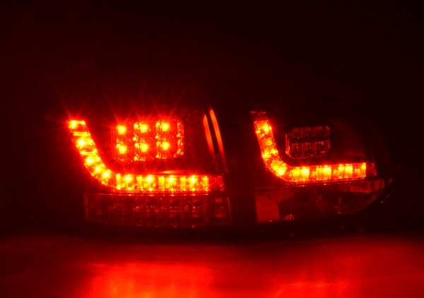 FK Set VW GOLF MK6 6 08-12 1K LED REAR LIGHTS Lightbar RED & BLACK SMOKE LHD