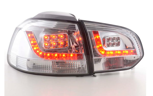 FK Set VW GOLF MK6 6 1K 08-12 LED REAR LIGHTS LAMPS TAIL Clear Chrome LHD