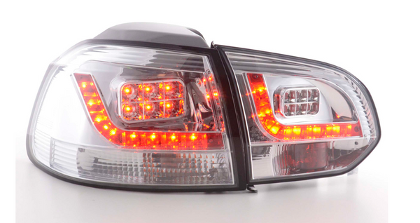 FK Set VW GOLF MK6 6 1K 08-12 LED REAR LIGHTS LAMPS TAIL Clear Chrome LHD