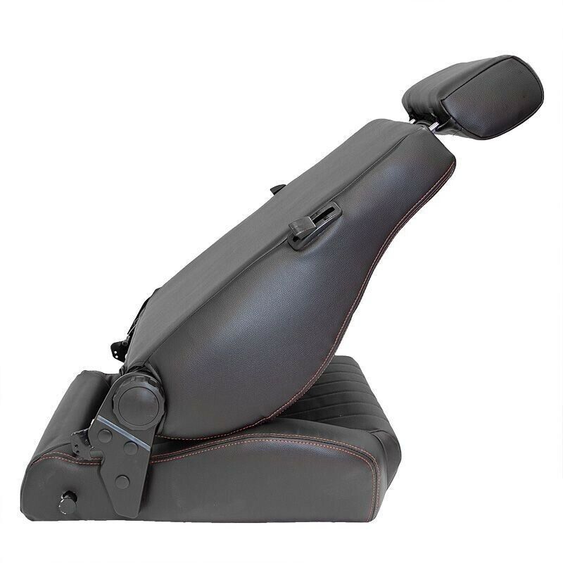 Autostyle Pair Black Classic Car Retro Kit Sports Car Bucket Seats x2 Red Stitch