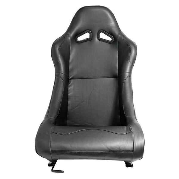 AUTOSTYLE x1 Univ Single Sports Bucket Seat Black Synth Leather Fixed back