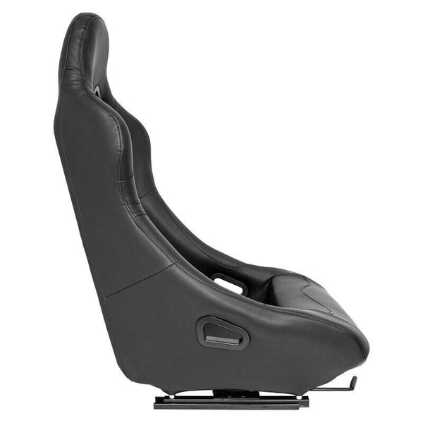 AUTOSTYLE x1 Univ Single Sports Bucket Seat Black Synth Leather Fixed back