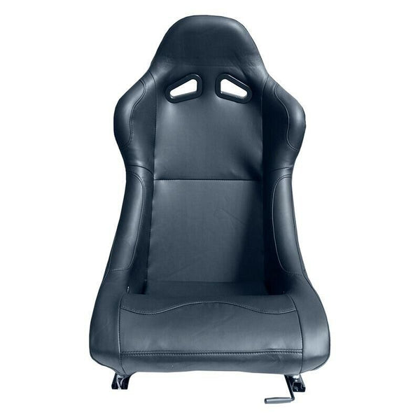 AUTOSTYLE x1 Univ Single Sports Bucket Seat Black Synth Leather Fixed back