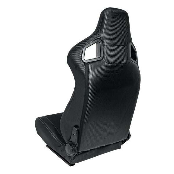 AUTOSTYLE x1 Univ Single Sports Bucket Seat Black Silver Stitch Carbon runners