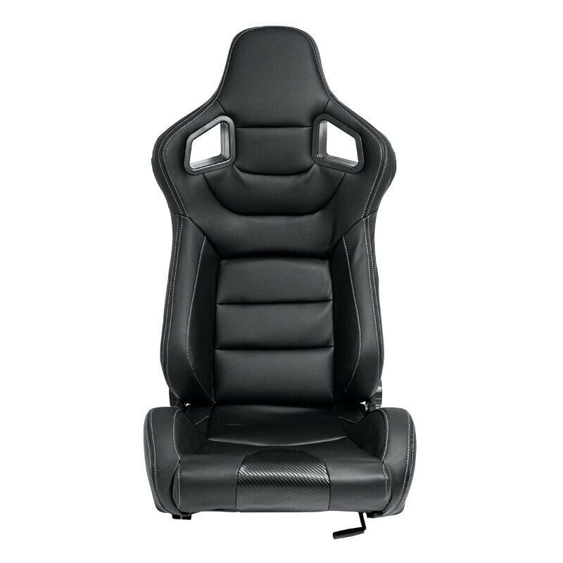 AUTOSTYLE x1 Univ Single Sports Bucket Seat Black Silver Stitch Carbon runners