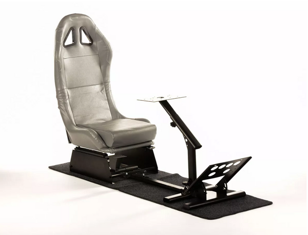 Silver Grey Driving Game Chair Sim Racing Seat Frame Xbox Playstation PC Gaming