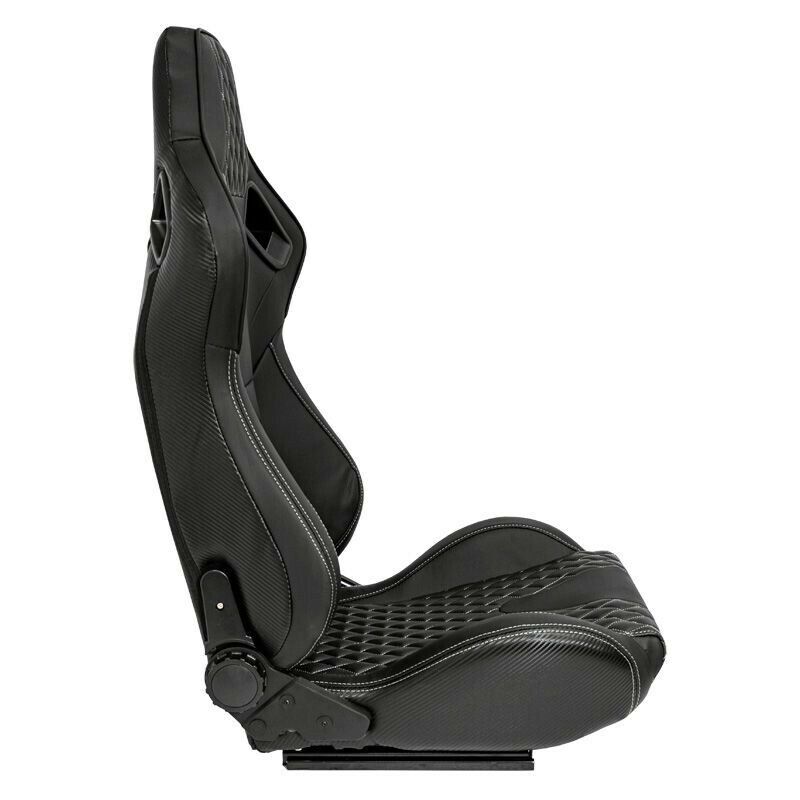 AUTOSTYLE AK x1 Universal-Sportschalensitz, schwarz-silberne Nähte