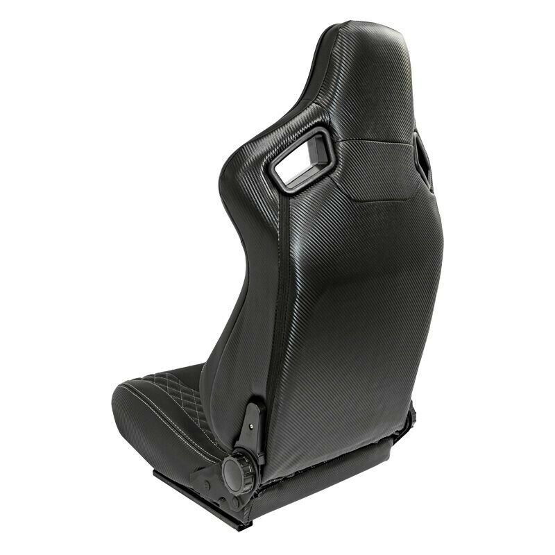 AUTOSTYLE AK x1 Universal Sports Bucket Seat Black Silver Stitch runners