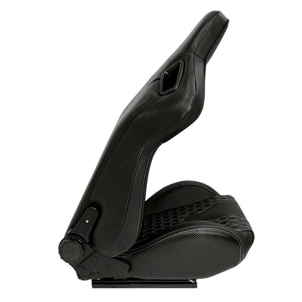 AUTOSTYLE AK x1 Universal-Sportschalensitz, schwarz-silberne Nähte