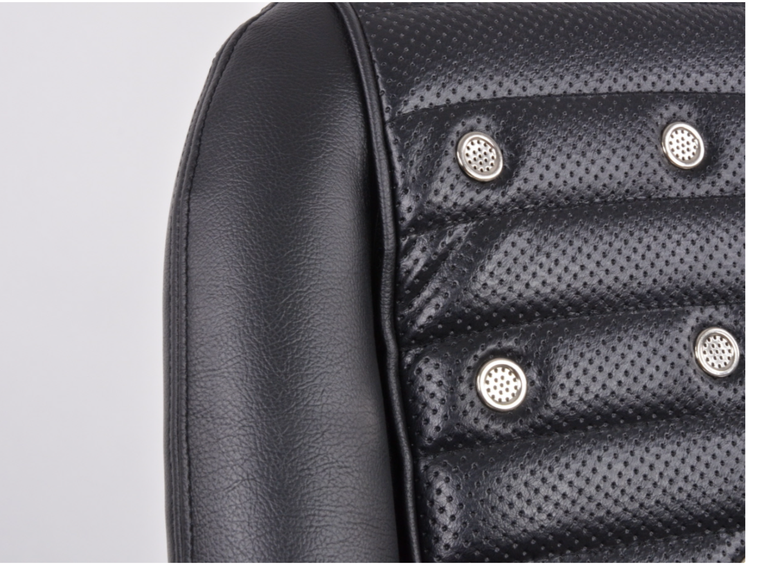 Black Studded Classic Car Retro Kit Speedster Sports Car Fixed Bucket Seats