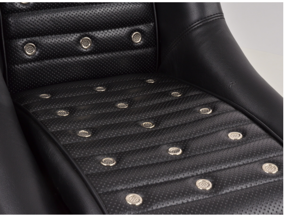 Black Studded Classic Car Retro Kit Speedster Sports Car Fixed Bucket Seats