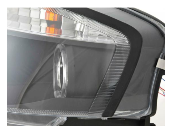 FK LED DRL Angel Eye Projector headlights Citroen C3 02-08 black