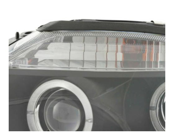 FK LED DRL Angel Eye Projector headlights Citroen C3 02-08 black