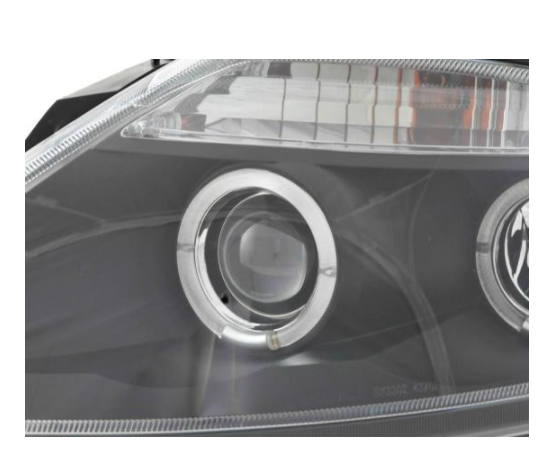 FK LED DRL Angel Eye Projector headlights Citroen C3 02-08 black