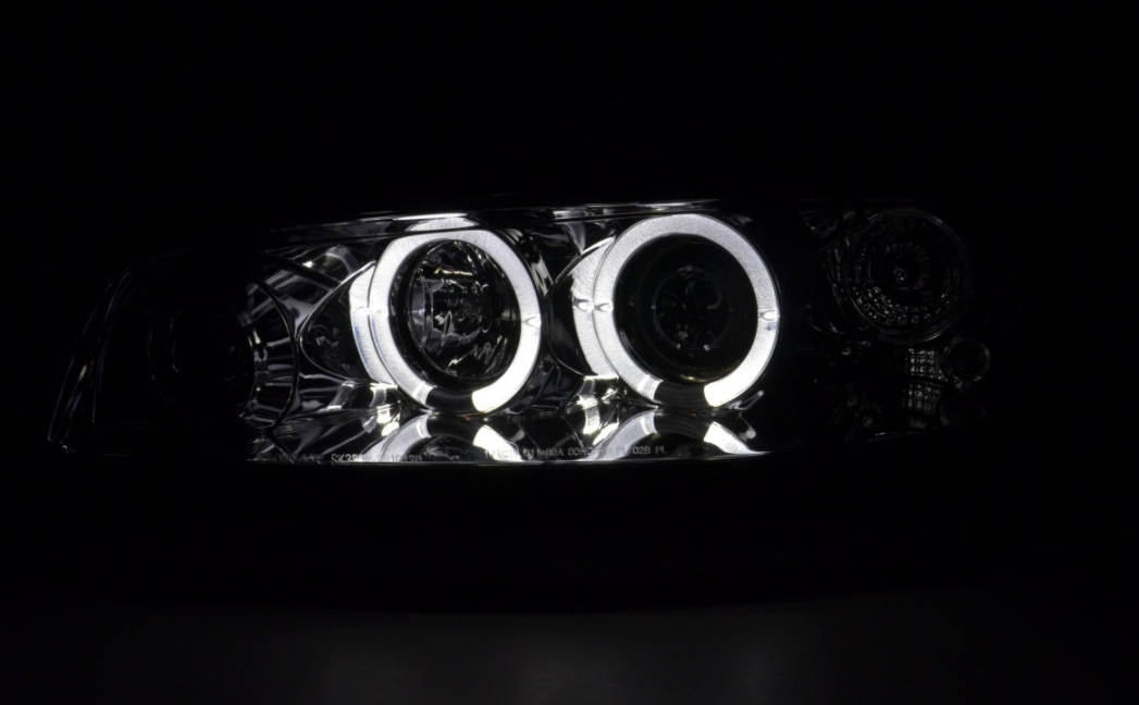 FK LED DRL Angel Eye Projector headlights Fiat Punto 2 type 188 99-02 chrome LHD