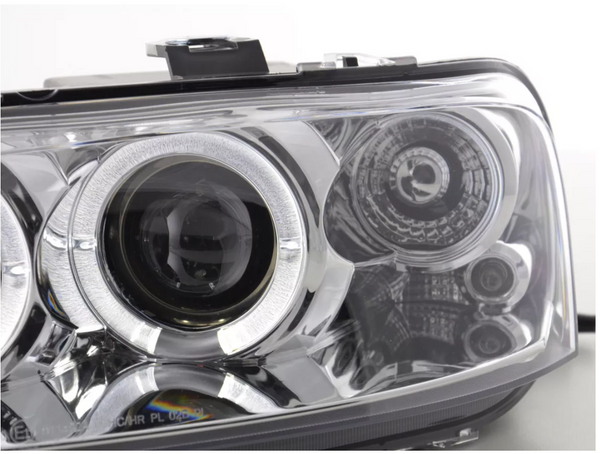 FK LED DRL Angel Eye Projector headlights Fiat Punto 2 type 188 99-02 chrome LHD